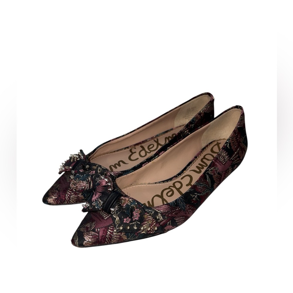Sam Edelman Rochester Black Multicolour Majestic Bird Bow Flats Size 6M